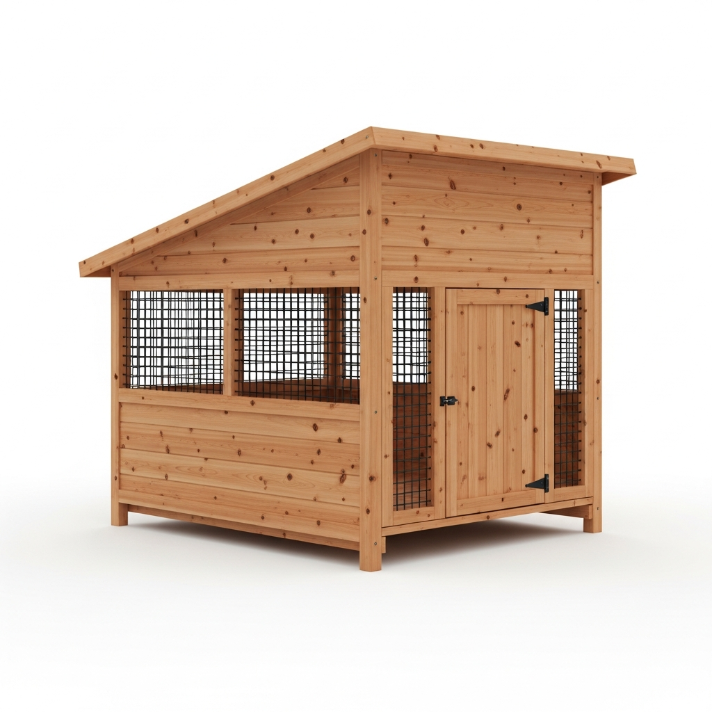 TIMBERLINE 4' × 6' CEDAR KENNEL — Outdoor Dog Kennels