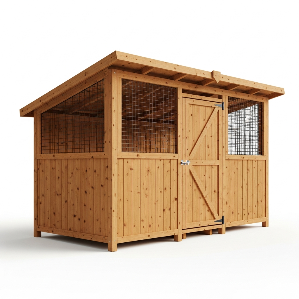 TIMBERLINE 6' × 10' CEDAR KENNEL — Outdoor Dog Kennels